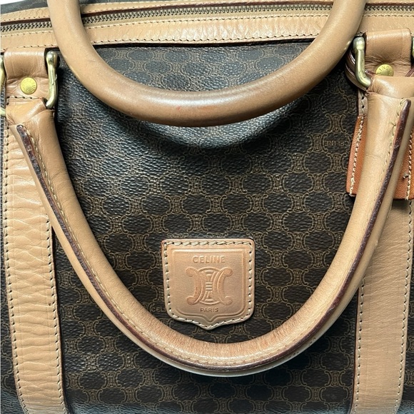 CELINE Vintage Macadam Canvas Travel Duffle Leather Trim and Clochette - Picture 15 of 16